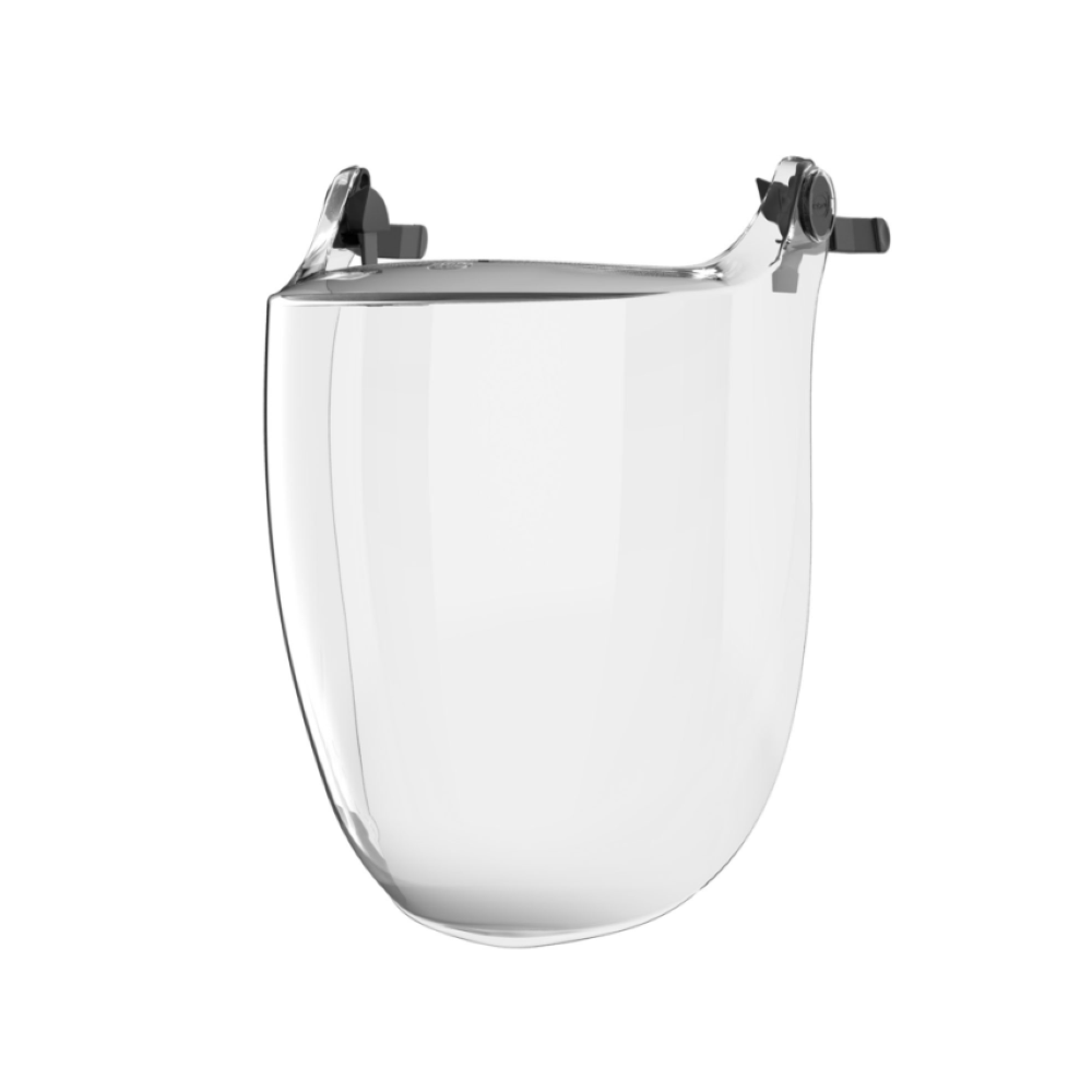 Visière incolore panoramique EVOGuard®C4 MAX avec protection menton pour casque de chantier Evo VISTAlens et EVOLite ou serre-tête EVOGuard JSP SAFETY_vue_face