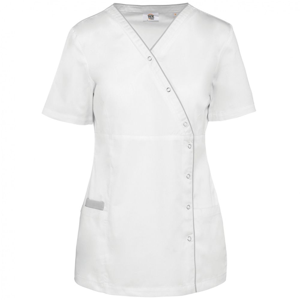 Blouse de service polycoton boutons pression FEMME WK. Designed To Work Blanc