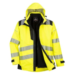 Blouson 3 en 1 haute visibilité imperméable PW3 Portwest Jaune