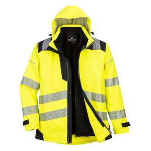 Blouson 3 en 1 haute visibilité imperméable PW3 Portwest Jaune