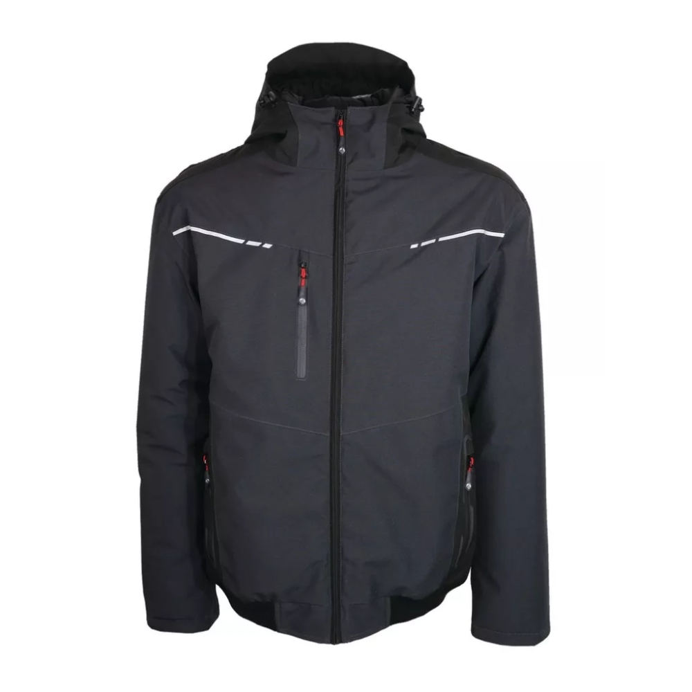 Blouson de travail imperméable à capuche mixte chaud et léger BOLTON SINGER SAFETY_noir_vue_de_devant