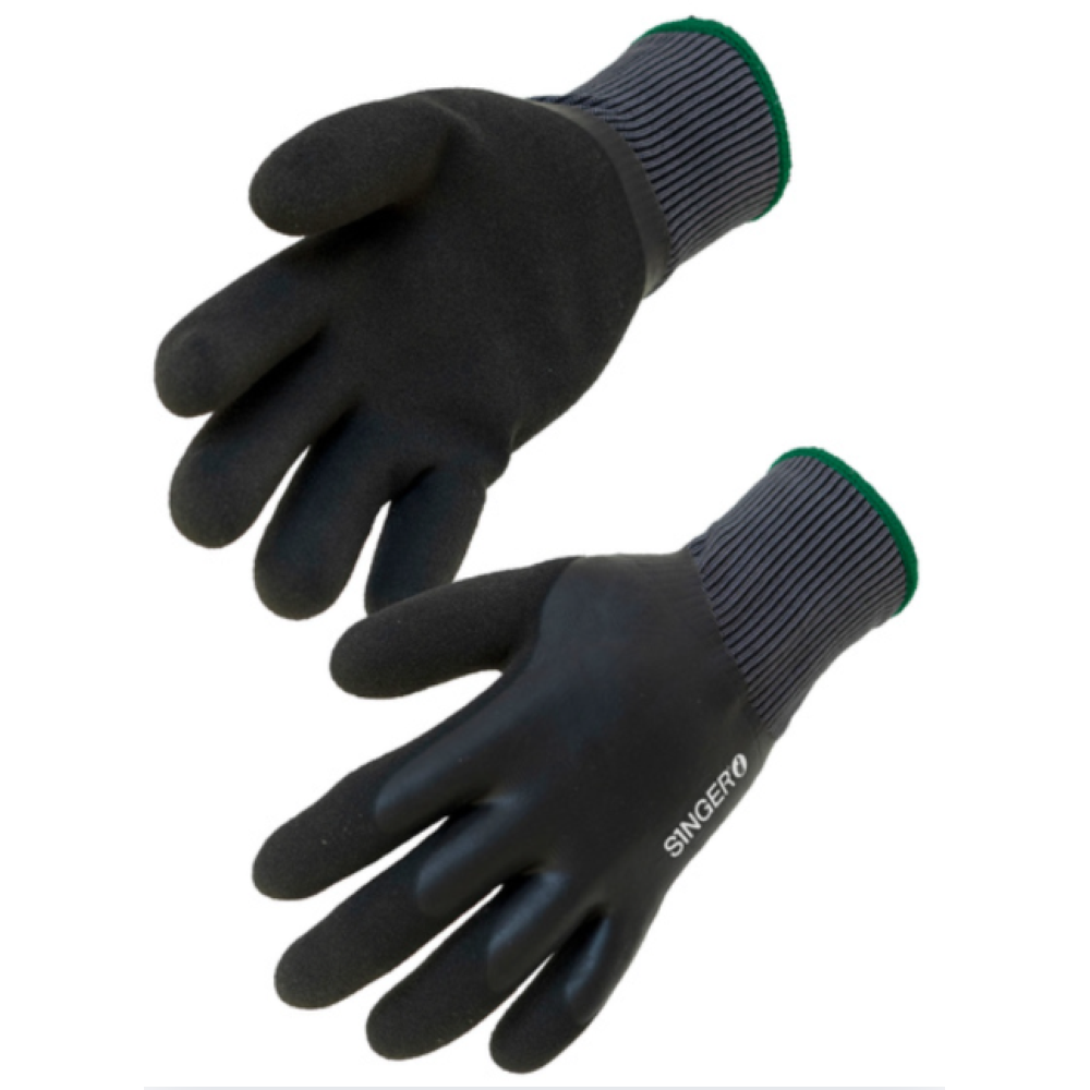 Gants de manutention fourrés et imperméables avec grip pour milieu froid SINGER SAFETY (Lot de 5)