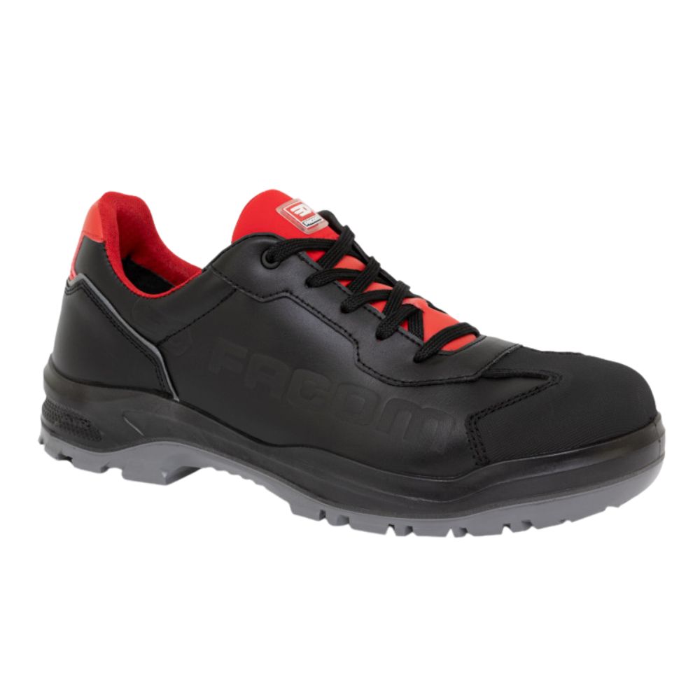 Chaussures De Sécurité Reis BRYESK Noir/Rouge Taille 46 - Cuir, Antidérapantes