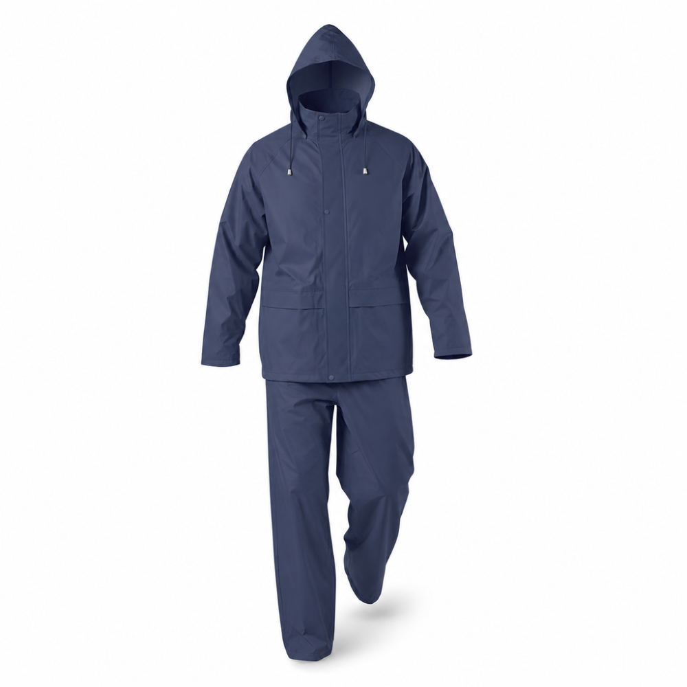Ensemble de pluie souple mixte imperméable PVC SPLASH ACTIVE GEAR_bleu_marine_vue_de_face