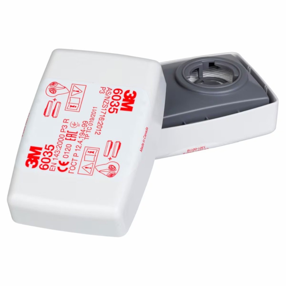 Filtre à particules P3 R avec boîtier de protection pour masque 3M Série 6000 et 6800 (Lot de 2)
