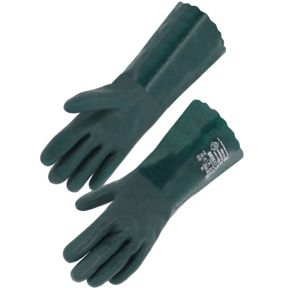 Wasserdichte Chemikalienschutzhandschuhe mit doppelter PVC-Beschichtung und gesandetem Finish SINGER SAFETY