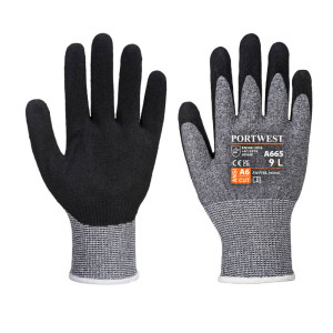 Gants De Protection Portwest PU Vis-Tex - Niveau Coupure D, Orange/Noir - Taille XL