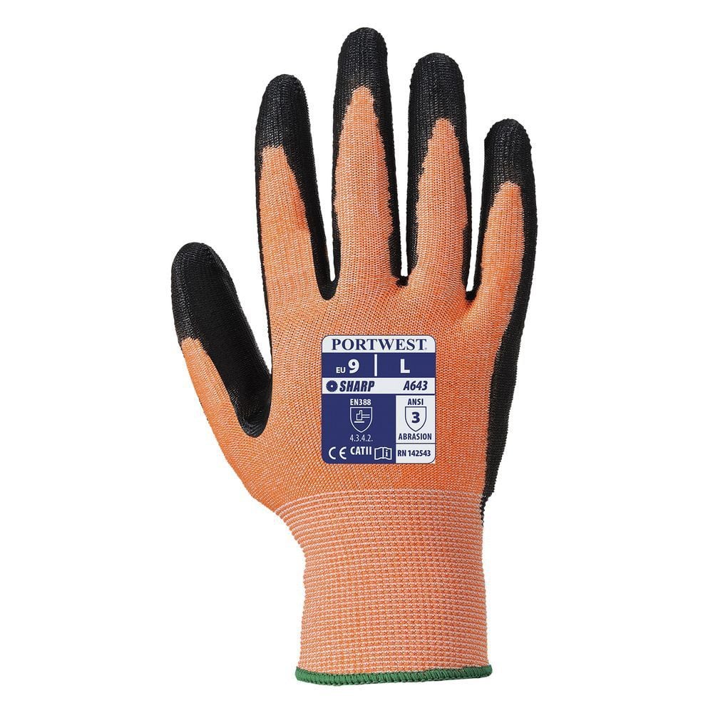 Portwest guantes a622 - guante con la palma de pu, ansi a3 Portwest guantes a622 - guante con la palma de pu, ansi a3