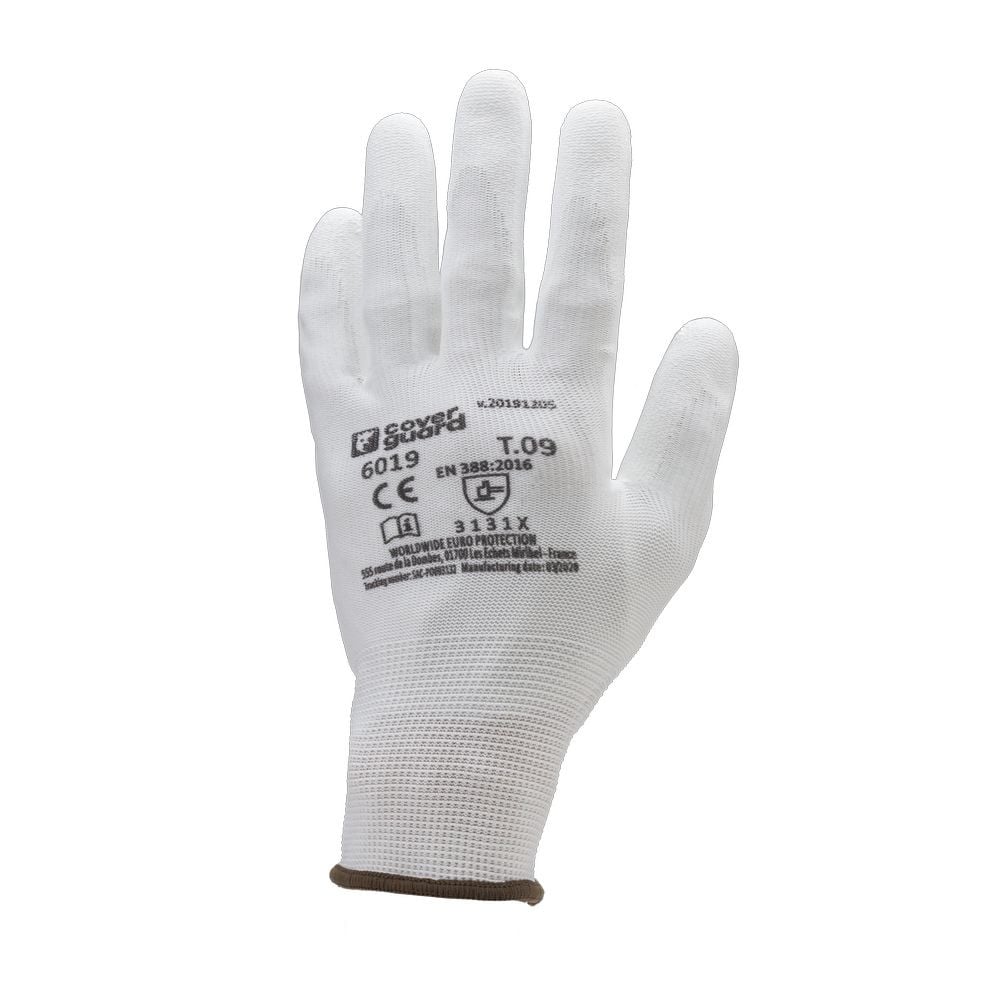 Gants de manutention et travaux de précision respirants Coverguard EUROLITE blanc