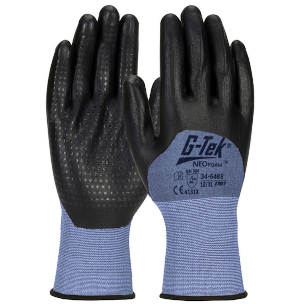 Gants de manutention tactiles enduits NeoFoam 3/4 avec picots pour surfaces humides G-TEK PIP (Lot de 12)