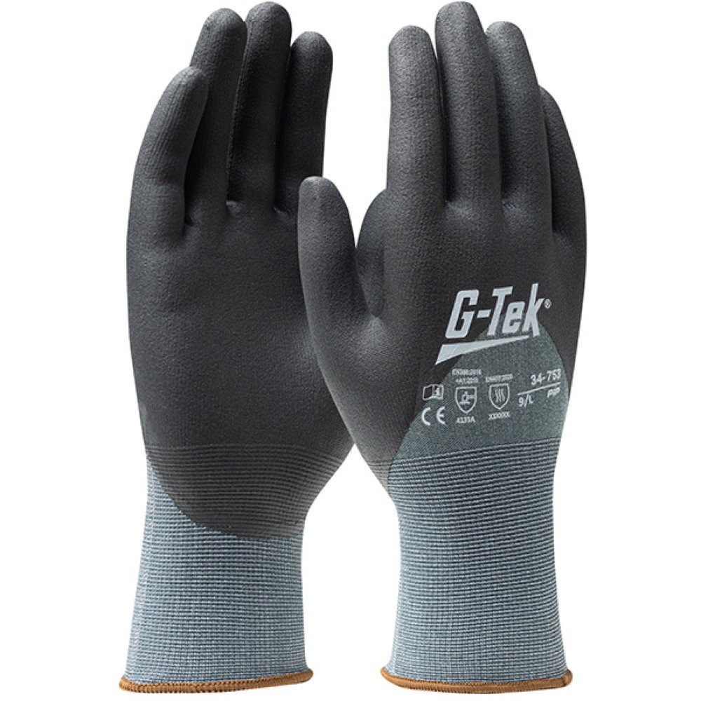 Gants de manutention tactiles respirants enduits nitrile 3/4 avec dextérité et grip G-TEK PIP (Lot de 12)