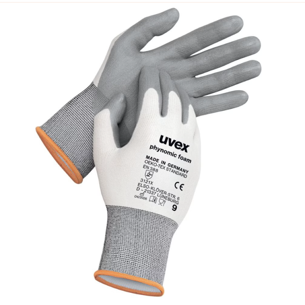 Gants de protection avec dextérité élevée pour travaux mécaniques de précision PHYNOMIC FOAM UVEX (Lot de 10)