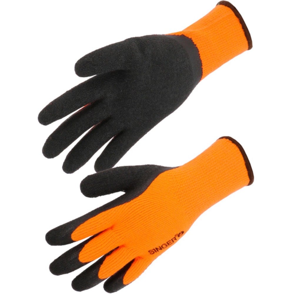 Gants de protection latex antidérapants avec isolation thermique et poignet long SINGER SAFETY (Lot de 10)