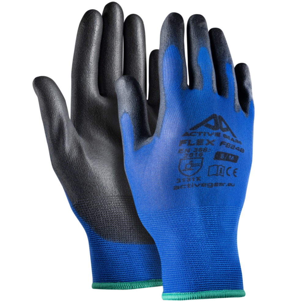 Gants de protection tactiles avec dextérité élevée pour surfaces sèches FLEX ACTIVE GEAR (Lot de 12)