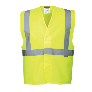 Gilet De Sécurité Réfléchissant Jaune Fluorescent - Taille Unique, Poches, Fermeture éclair