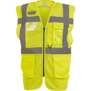 Gilet de travail haute visibilité écoresponsable Yoko Top Cool Management jaune