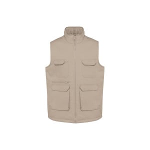 Gilet de travail polycoton multipoches rembourré unisexe WK. Designed To Work Beige