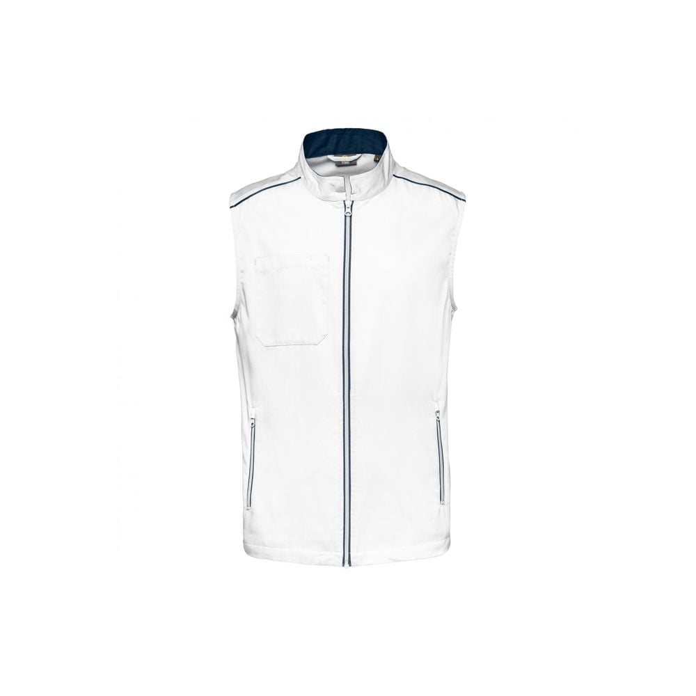 Gilet de travail sans manches DayToDay WK. Designed To Work - Face - Blanc