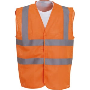 Gilet jaune haute visibilité à maille respirante YOKO Orange