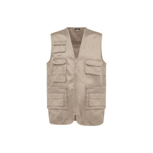 Gilet polycoton multipoches doublé WK. Designed To Work beige