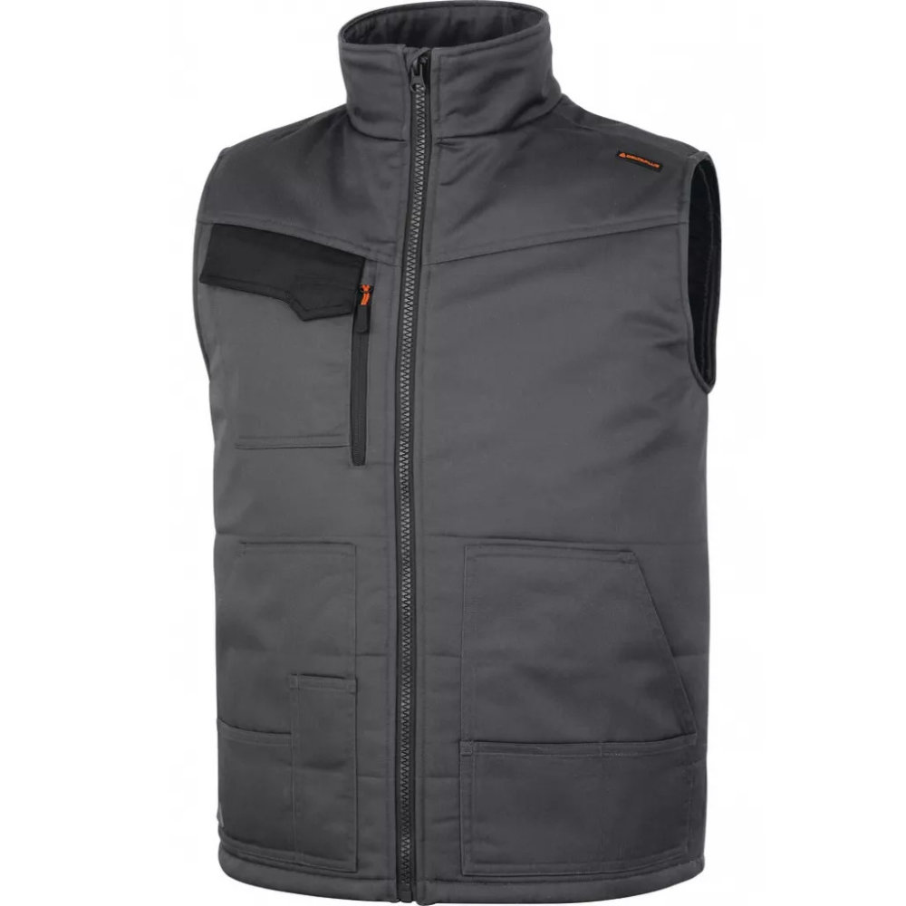 Gilet chaud sans manches mixte multipoches avec liseré réfléchissant STOCKTON DELTA PLUS_gris_vue_de_devant