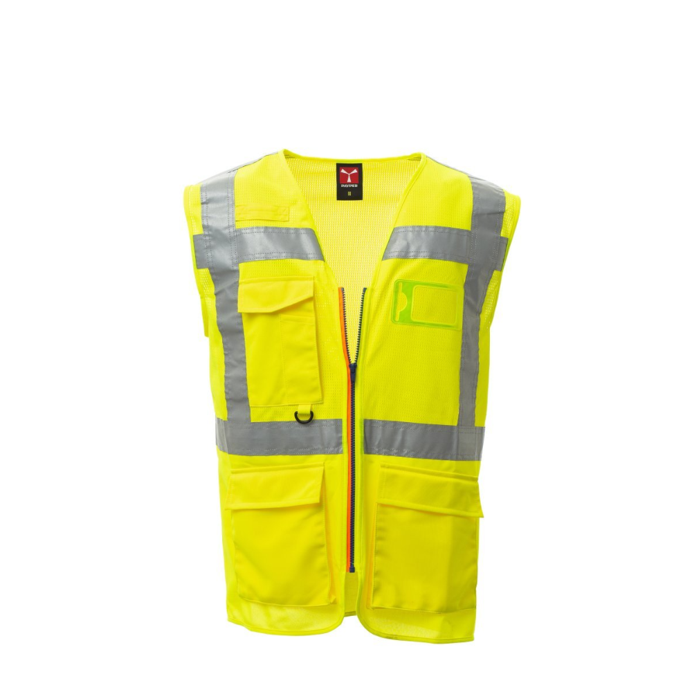 Gilet haute visibilité en maille respirante multipoches EXTRA MESH PAYPER_jauneHV