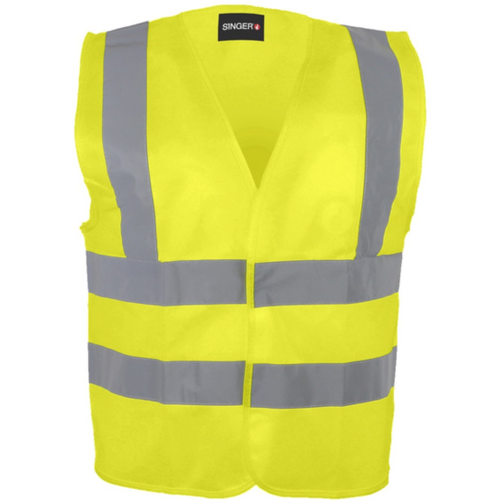 Gilet haute visibilité mixte classe 2 avec fermeture en scratch SINGER SAFETY_jaune_vue_de_devant