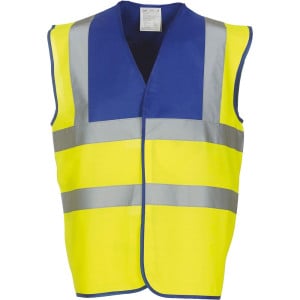 Gilet haute visibilité YOKO bleu royal jaune