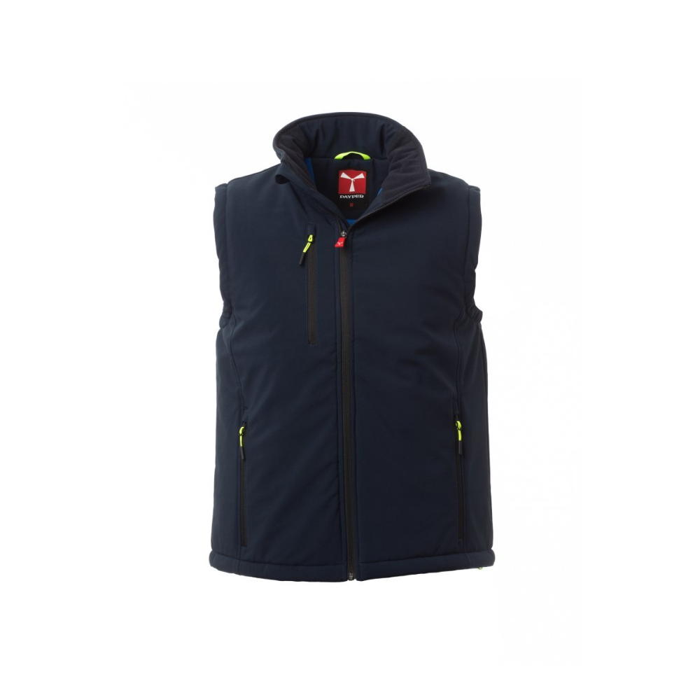 Gilet sans manches homme softshell coupe-vent imperméable col polaire GALE VEST PAD PAYPER_bleu_marine_vue_de_devant
