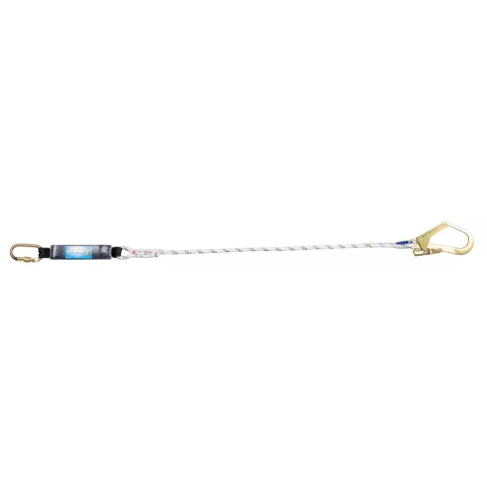Longe antichute drisse simple max 150kg avec mousquetons et absorbeur d'énergie 1,5 m LDA12 TRACTEL_vue_de_face
