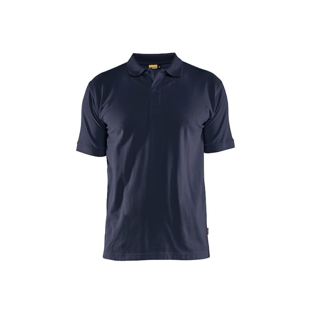 Polo mixte manches courtes piqué couture renforcée 100% coton POLO UNI BLAKLADER_bleu_marine_vue_de_face