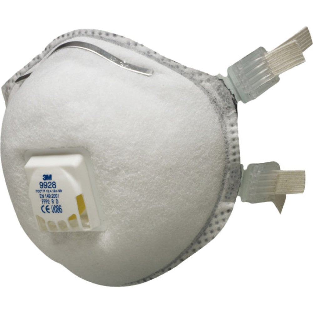 Masque respiratoire jetable FFP2 pour fumée de soudage avec valve 3M série 9928_vue_de_face