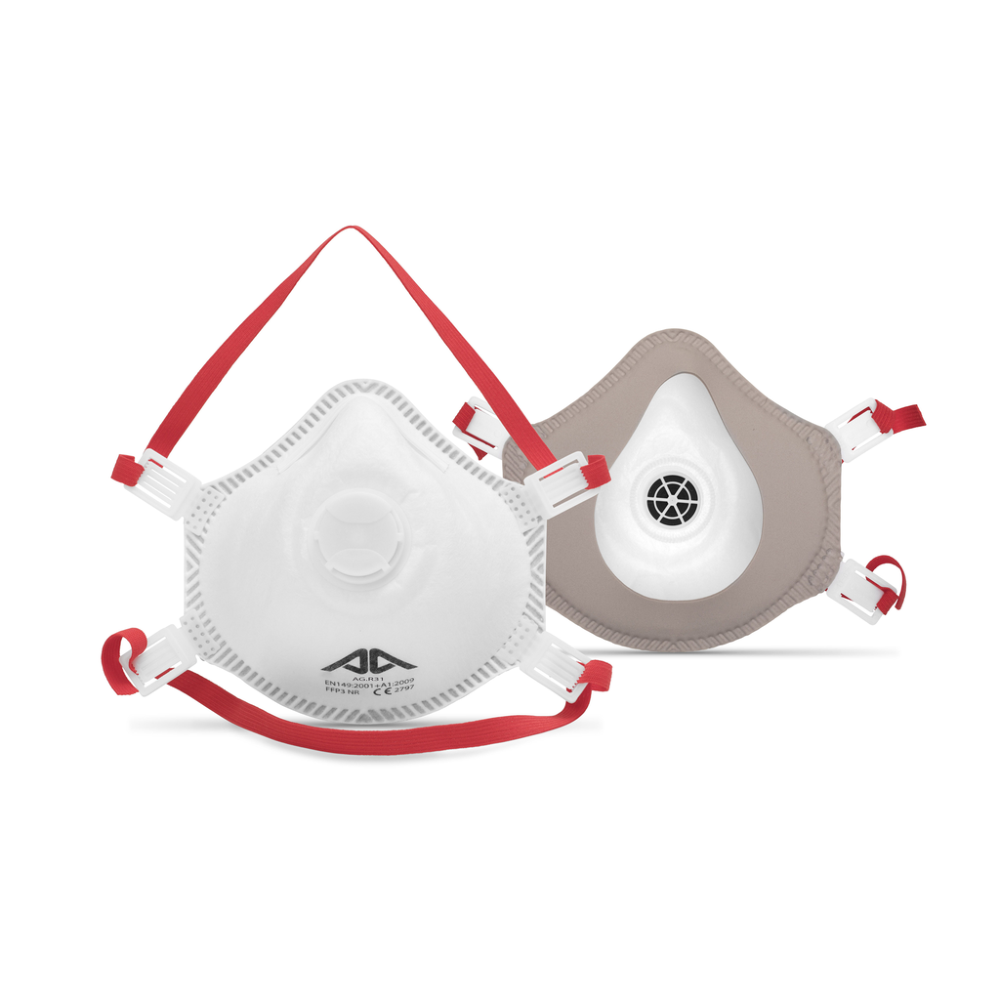 Masque respiratoire jetable intérieur en mousse FFP3 NR D avec valve ACTIVE GEAR (Lot de 10)