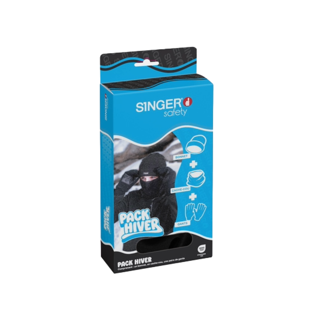 Pack hiver mixte 3-en-1 gants tactiles bonnet cache-cou SINGER SAFETY_noir_vue_pack