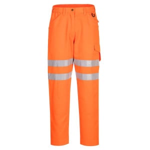 Pantalon de travail écoresponsable haute visibilité avec poches genouillères Portwest Orange