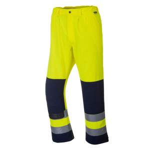 Pantalon Haute-visibilité Texo Portwest SÉVILLE jaune / marine profil