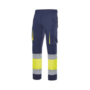 Pantalon multipoches bicolore haute visibilité VELLILA Jaune Marine
