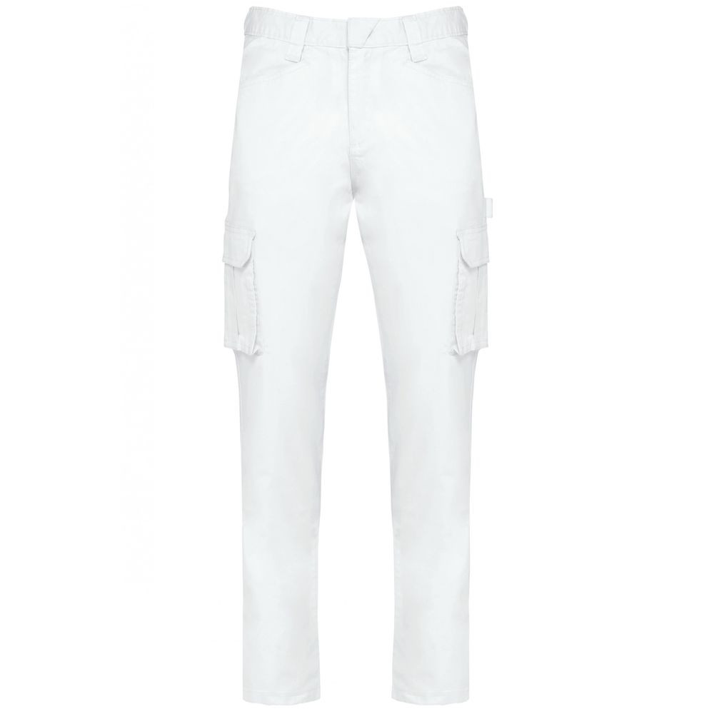 Pantalon multipoches écoresponsable WK. Designed To Work - Face - Blanc