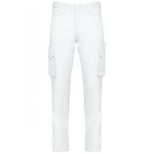 Pantalon multipoches écoresponsable WK. Designed To Work - Face - Blanc