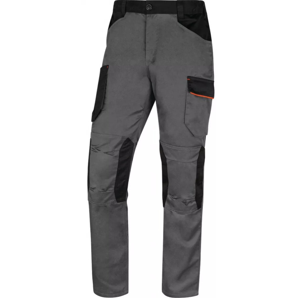 Pantalon de travail mixte léger multipoches avec liserés rétro-réfléchissants MACH 2 DELTA PLUS_gris_vue_de_devant