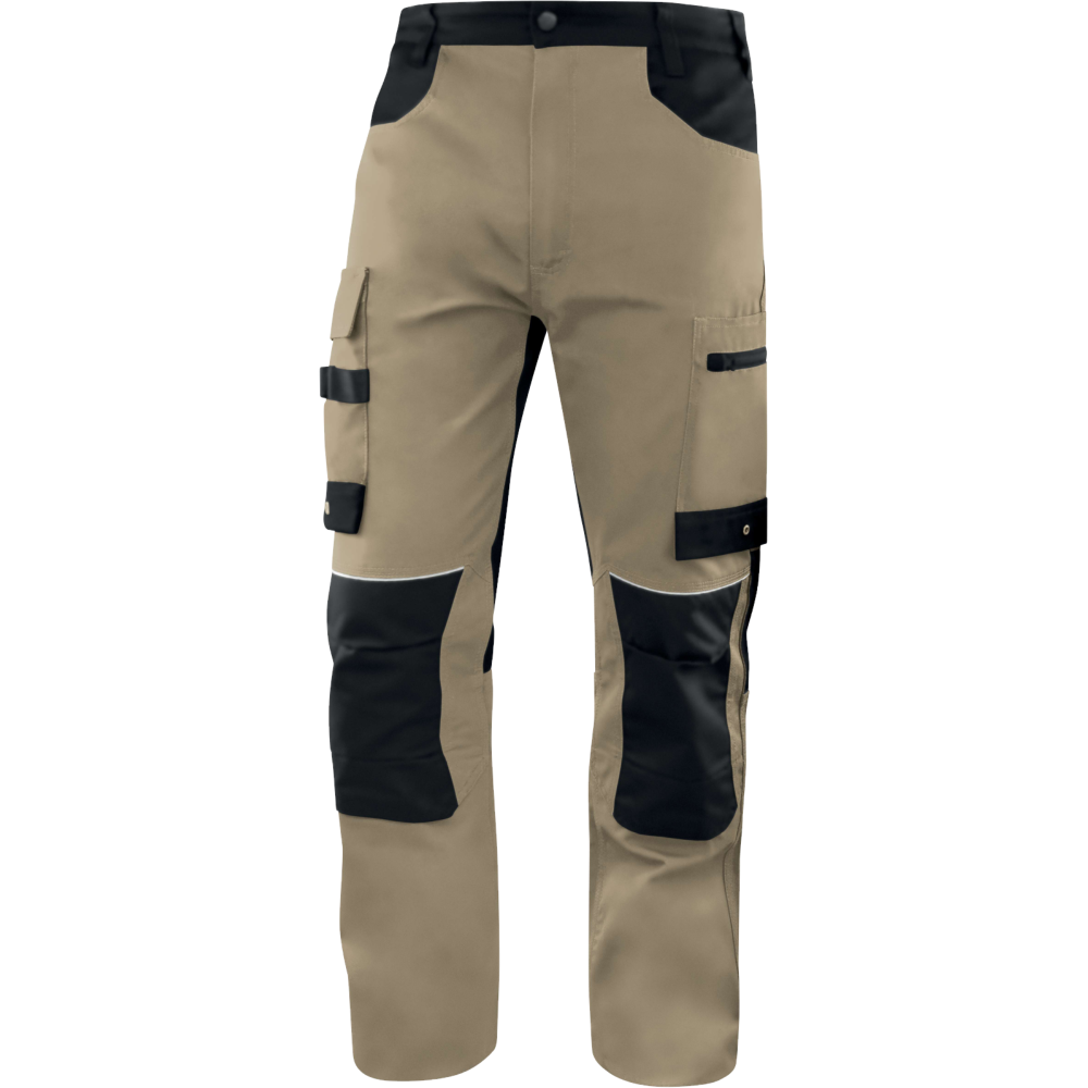 Pantalon de travail mixte multipoches triples coutures résistantes MACH 5 DELTA PLUS_beige_vue_de_devant