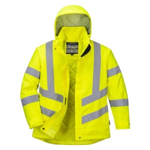 Parka de travail hiver haute visibilité matelassée Femme Portwest jaune