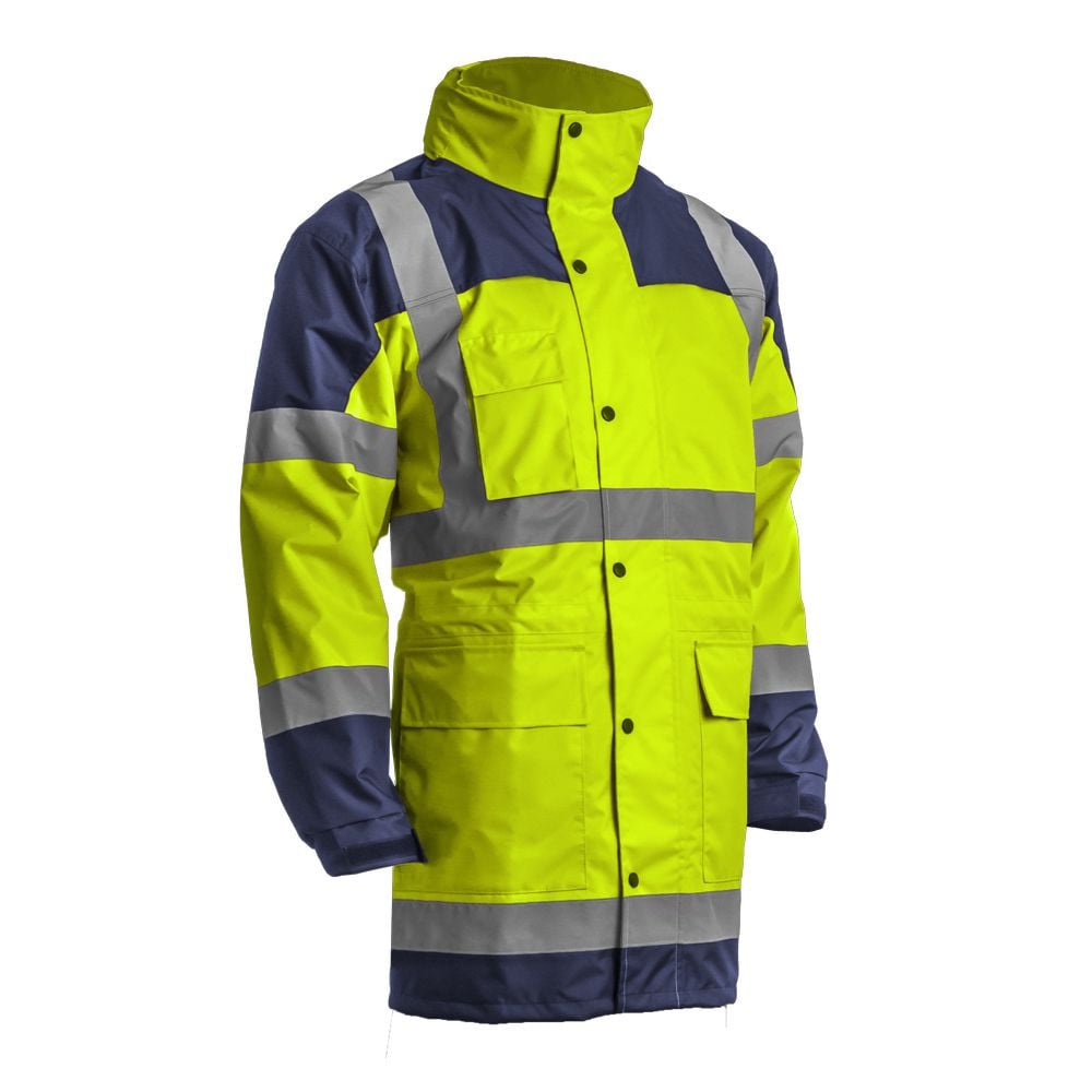 Parka de pluie à capuche respirante haute visibilité HV Coverguard HYDRA Jaune