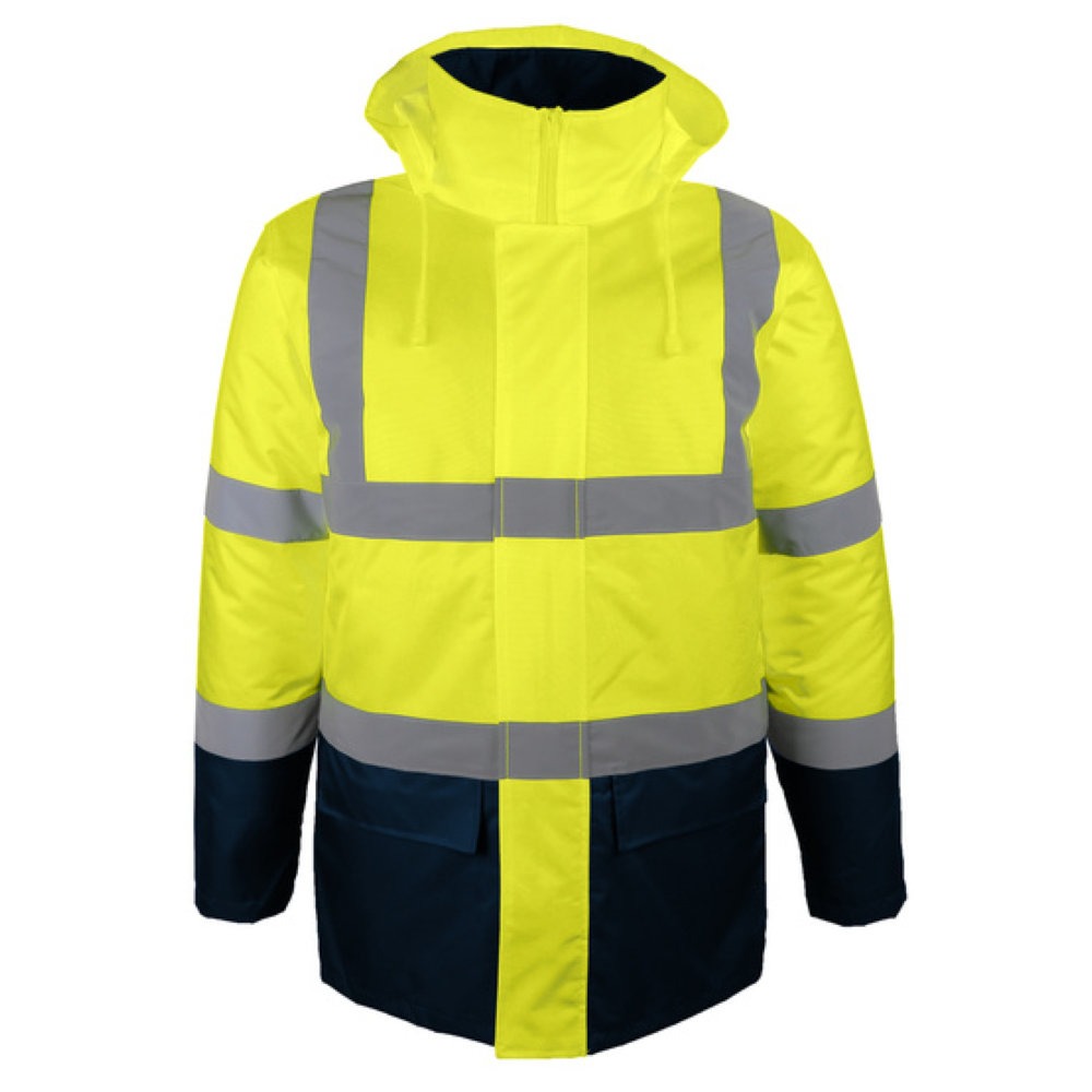 Parka haute visibilité mixte classe 3 imperméable avec capuche enroulable SINGER SAFETY_jaune_vue_de_devant
