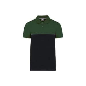 Polo bicolore écoresponsable manches courtes WK. Designed To Work vert