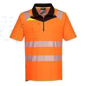 Polo de travail anti UV UFP 40+ HV coupe slim Portwest DX4 Orange