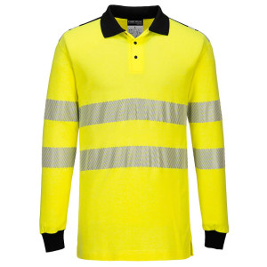 Polo de travail manches longues Haute Visibilité Ignifugé Portwest Noir