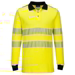 Polo de travail manches longues Haute Visibilité Ignifugé Portwest Noir
