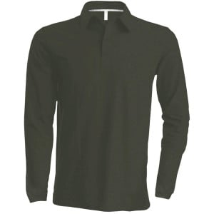 Polo de travail manches longues Kariban 100% coton Kaki foncé