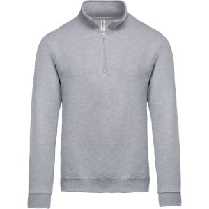 Sweat-shirt col zippé Kariban Gris